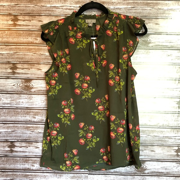 J. Crew Tops - J. Crew Point Sur Hunter Green Floral Top